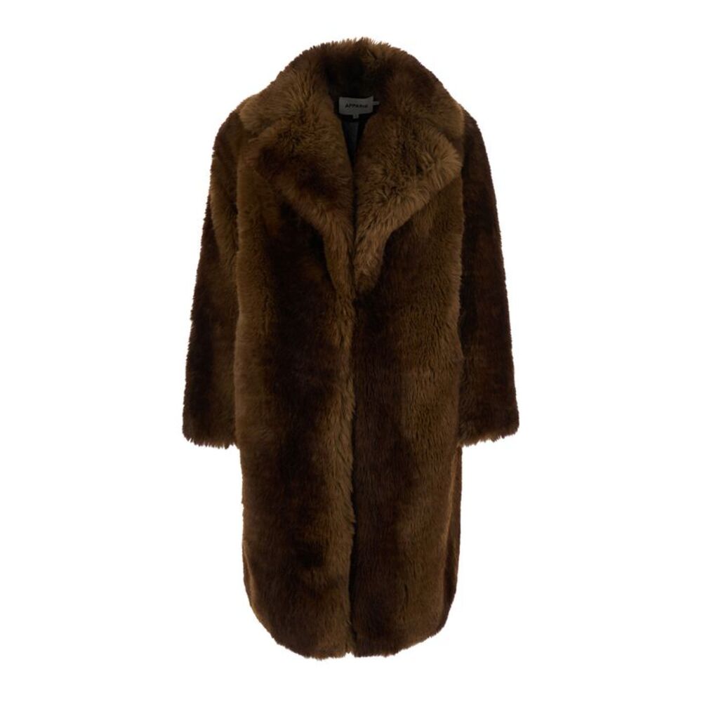 Apparis Women 'Steffi' Brown Fur With Notched Collar In Faux Fur For Women